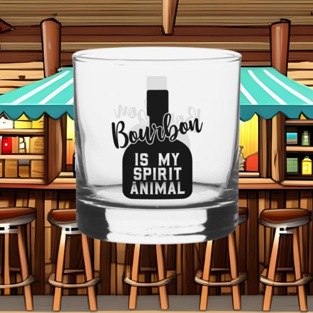Verre À Whisky Amusant Bourbon esprit animal mot art (Créateur téléchargé)