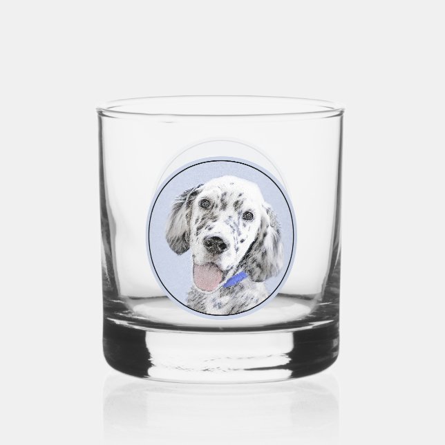Verre À Whisky Anglais Setter Blue Belton Peinture Chien Art (Recto)