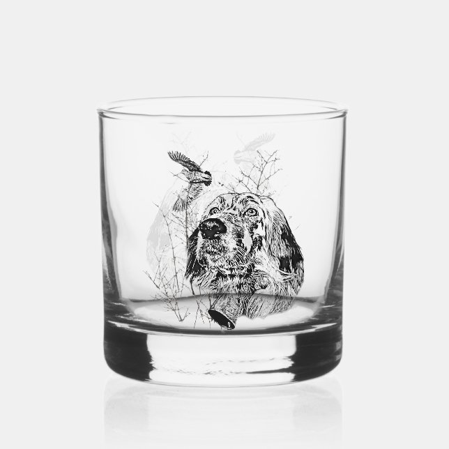 Verre À Whisky Anglais Setter, Chasse à la bécasse (Recto)