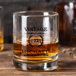 Verre À Whisky Année vintage Jalon Nom Monogramme Anniversaire