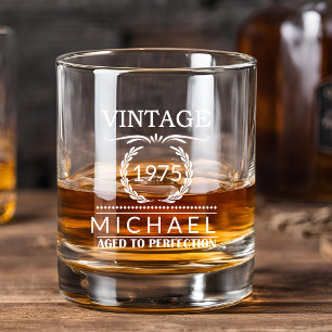 Verre À Whisky Année vintage Jalon Nom Monogramme Anniversaire
