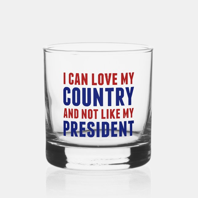 Verre À Whisky Anti Trump Patriotique Pas Mon Président (Recto)