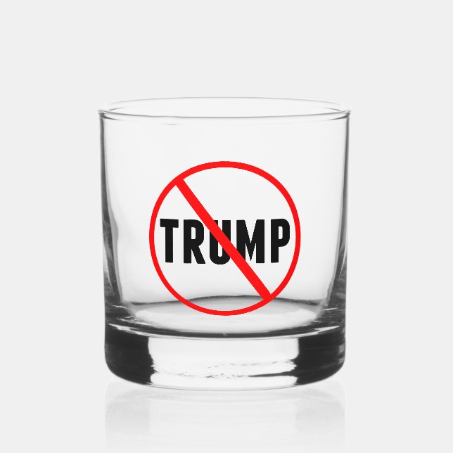 Verre À Whisky Anti Trump Simple Red Circle X Politique (Recto)
