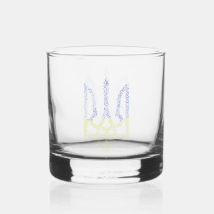 Verre À Whisky Armoiries de l'Ukraine trident motif de la spirale