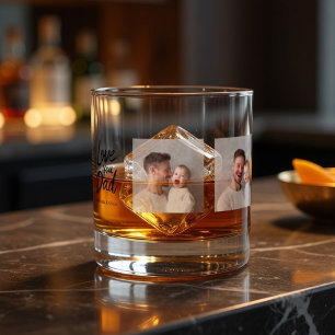 Verre à Whisky avec Photo Personnalisée pour Papa 