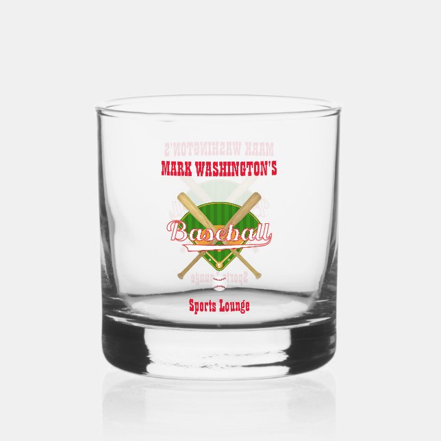 Verre À Whisky Baseball Team Player Sports Lounge Rocks (Recto)