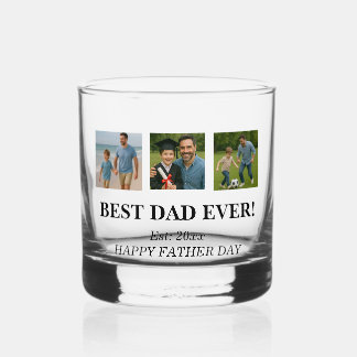Verre À Whisky BEST DAD EVER - Photo Fête des pères personnalisée