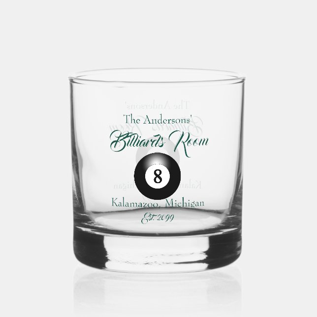 Verre À Whisky Billard de la piscine Salle 8 Ball Drinkware Rocks (Recto)