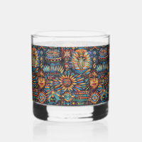 Bleu Ancien "Tapisserie pré-colombienne" Art Rocks