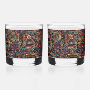 Verre À Whisky Bleu Ethérée "Chronique des Anciens" Rochers Gl