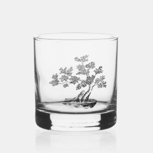 Verre À Whisky Bonsai - Style Chinois - noir et blanc