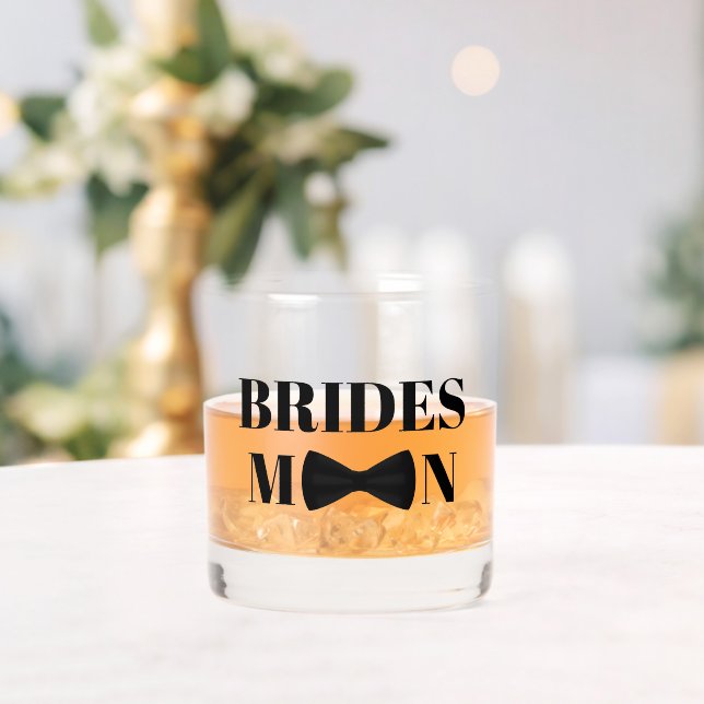 Verre À Whisky BRIDESMAN noir cravate bow mariage chic élégant (Insitu (Mariage))