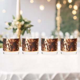 Verre À Whisky Brown Crème Noir Vache du Sud-Ouest
