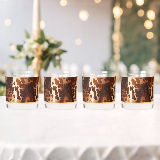 Verre À Whisky Brown Crème Noir Vache du Sud-Ouest (Insitu (Mariage))