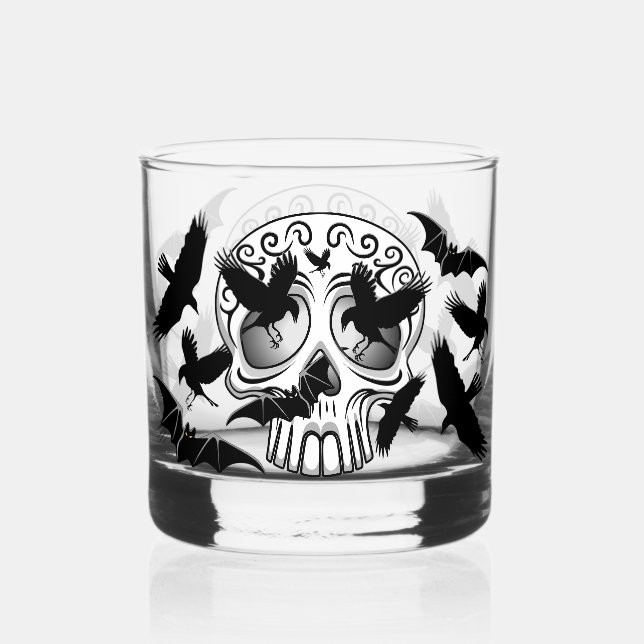 Verre À Whisky Calaveras décoratives Halloween (Recto)