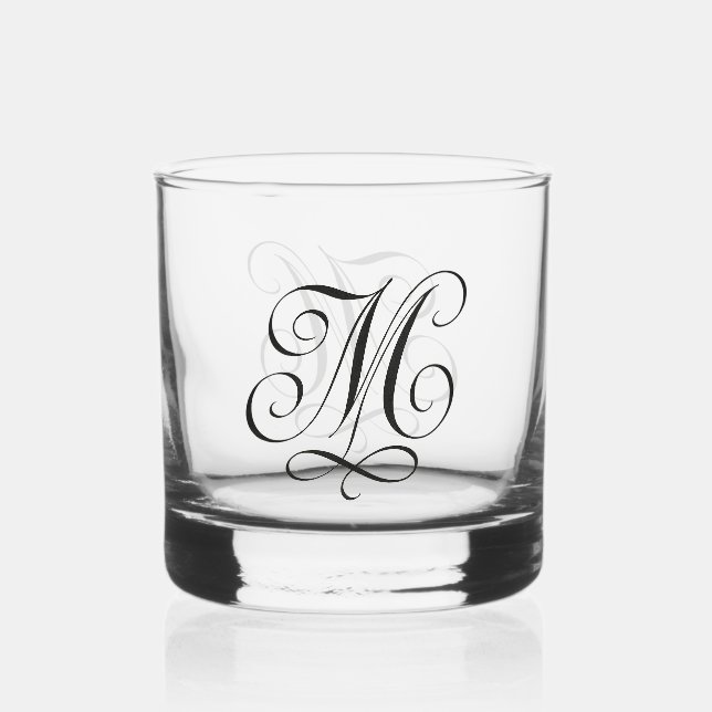 Verre À Whisky calligraphie "M" Verrerie gravée (Verso)