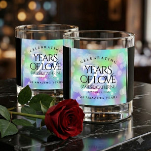 Verre À Whisky Célébration élégante du 24e anniversaire de mariag