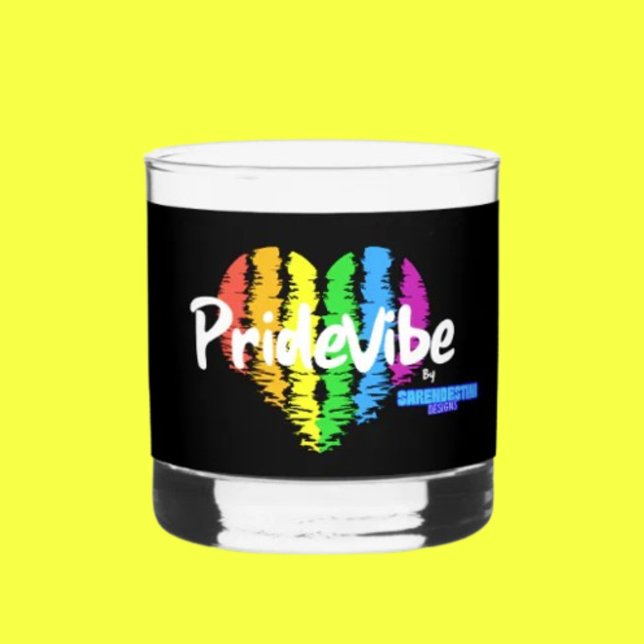 Verre À Whisky Célébrez avec Rainbow Heart : PrideVibe (Créateur téléchargé)