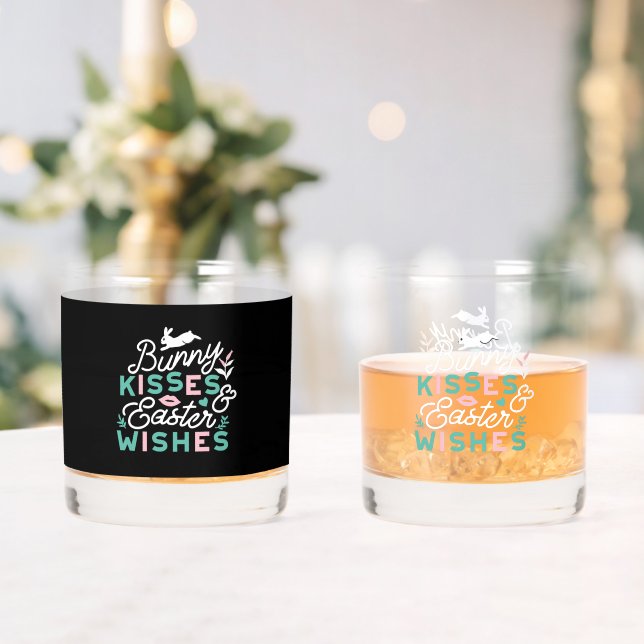 Verre À Whisky Charmante Typographie de Pâques Bunny Pâques (Insitu (Mariage))