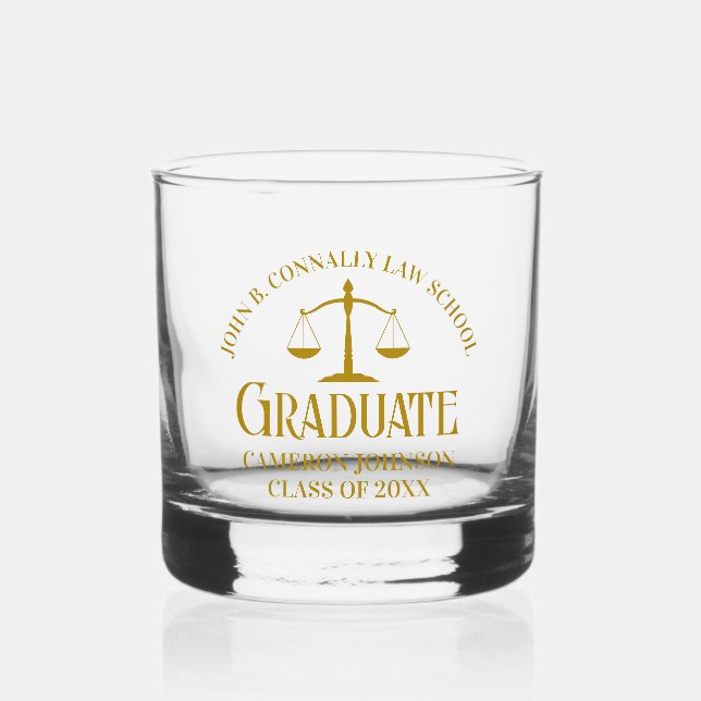 Verre À Whisky Chic Gold Law School Graduation Keepsaké (Recto)