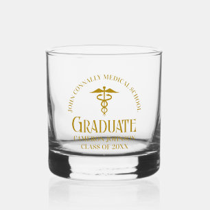 Verre À Whisky Chic Gold Médicale School Graduated Personnalisé