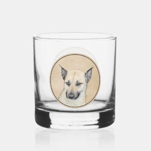 Verre À Whisky Chinook (Oreilles Pointées) Peinture - Art Chien o