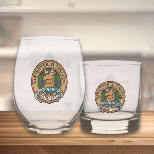 Verre À Whisky Clan Davidson Crest sur Tartan