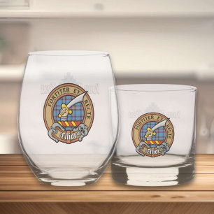 Verre À Whisky Clan Elliot Crest sur le tarte antique