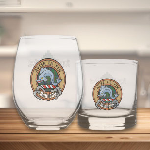 Verre À Whisky Clan Kennedy Crest sur Tartan