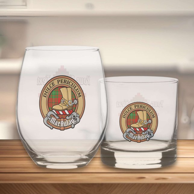 Verre À Whisky Clan MacAulay Crest sur Tartan (Créateur téléchargé)