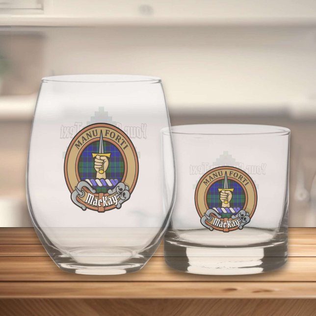 Verre À Whisky Clan MacKay Crest sur Tartan (Créateur téléchargé)