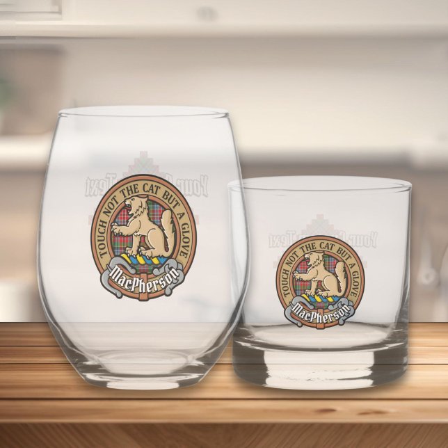Verre À Whisky Clan MacPherson Crest sur Tartan (Créateur téléchargé)