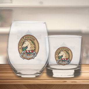 Verre À Whisky Clan Oliphant Crest sur Tartan