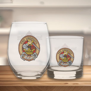 Verre À Whisky Clan Wallace Crest sur Tartan