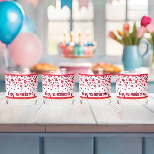 Verre À Whisky Coeurs Confetti Rouge Personnalisé Valentine (Insitu (Baby Shower))