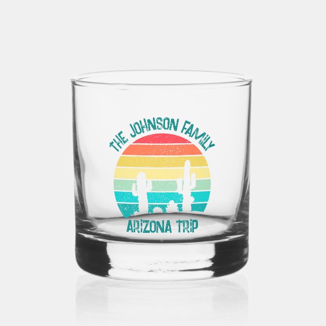 Verre À Whisky Custom Cactus Sunset Arizona Desert Triage (Recto)