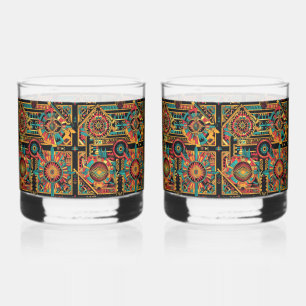 Verre À Whisky Cyan Mémerique "Aztec Dream" Beverage Rocks Lunett