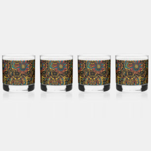 Verre À Whisky Cyan traditionnel "Rêve aztèque" Tumblers à boisso