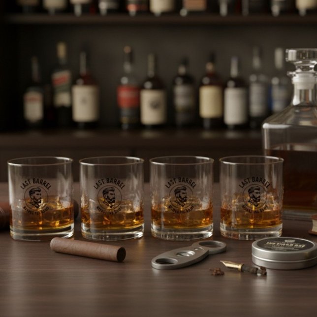 Verre À Whisky Dernier baril avant l'enterre de vie de garçon de  (Last Barrel Before the Bride Bachelor Party Whiskey Glass)