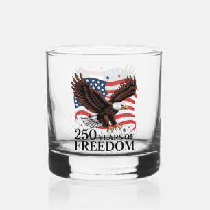 Verre À Whisky Dessin de drapeau d'aigle patriotique pour 250 ans