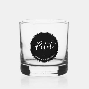Verre À Whisky Diplôme d'études de pilotage sur mesure élégant