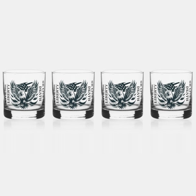Verre À Whisky Donnez-moi la liberté ou donnez-moi la mort Drinkw (Recto)