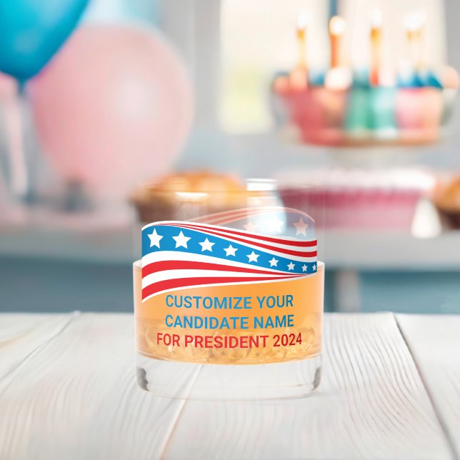 Verre À Whisky Drapeau américain de la campagne politique personn (Insitu (Baby Shower))
