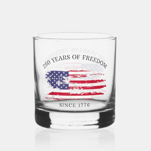 Verre À Whisky Drapeau américain en détresse 250 ans de liberté