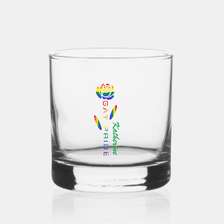 Verre À Whisky Drapeau arc-en-ciel gay pride personnalisé