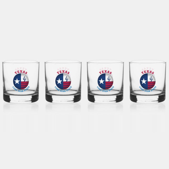 VERRE À WHISKY DRAPEAU D'ÉTAT TEXAS LONE STAR (Recto)