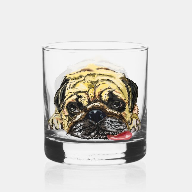 Verre À Whisky Drôle chien Carlin (Verso)