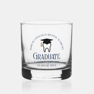 Verre À Whisky École dentaire bleu marine Diplôme sur mesure Dent