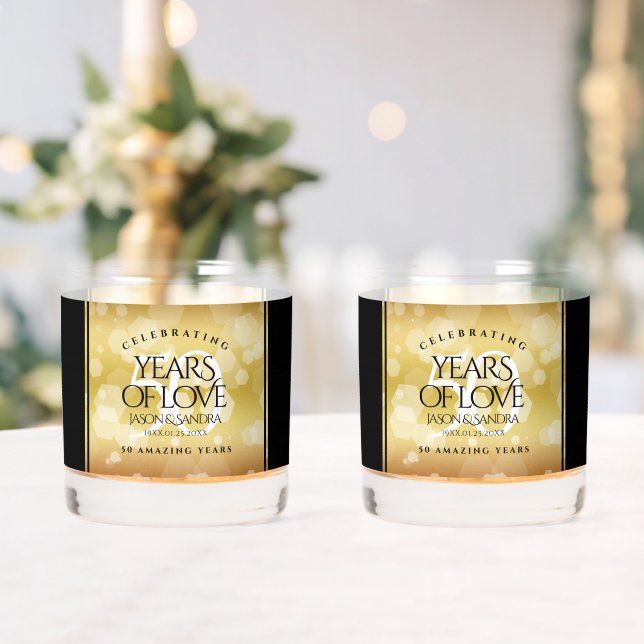 Verre À Whisky Élégant 50e anniversaire de Mariage d'or (Insitu (Mariage))