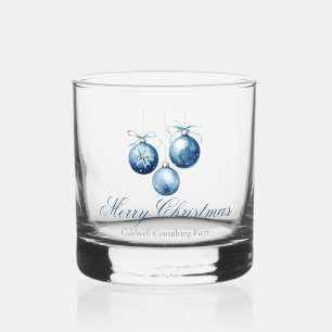 Verre À Whisky Elégant Bleu Ornements de Noël Société Fête